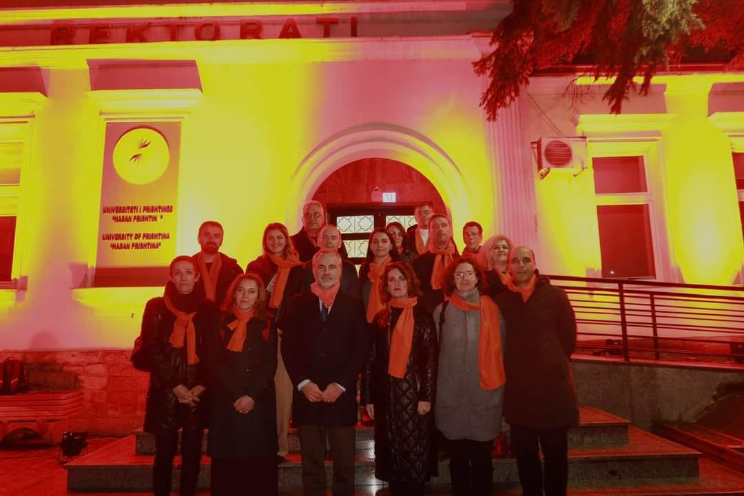 Rectorate Building Illuminated Orange in Support of Gender Equality and Activism Against Violence