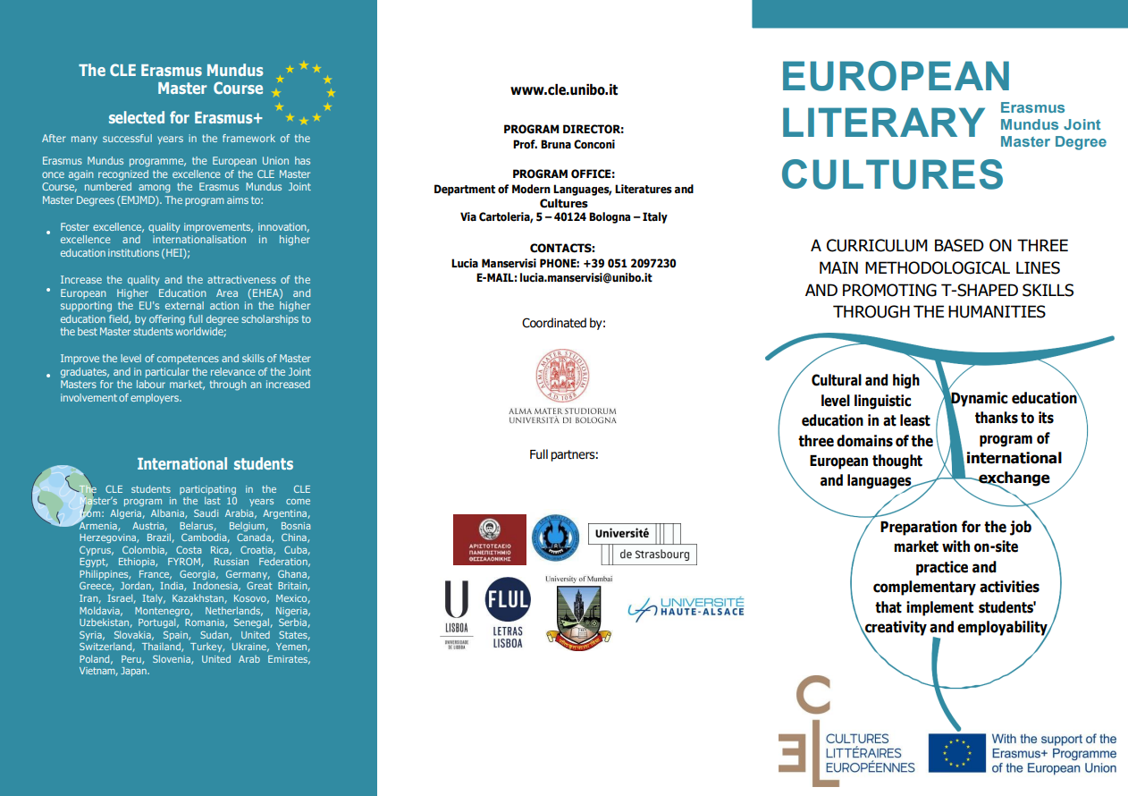 Open Call- The Erasmus Mundus Master Course in European Literary Cultures – CLE