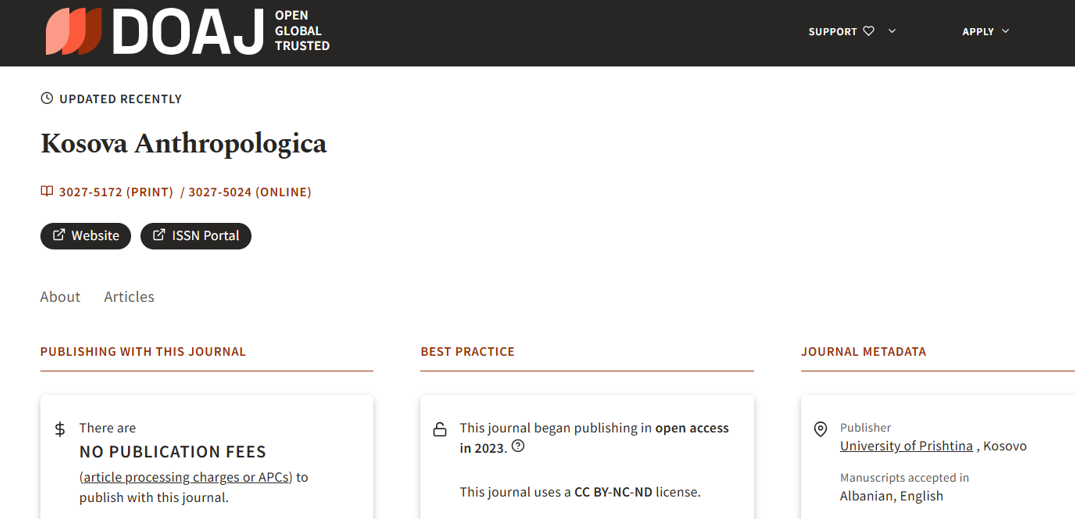 Kosova Gains Official Recognition on Global DOAJ Platform