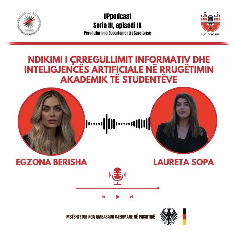 UPpodcast: Ndikimi i çrregullimit informativ dhe inteligjencës artificiale në rrugëtimin akademik të studentëve