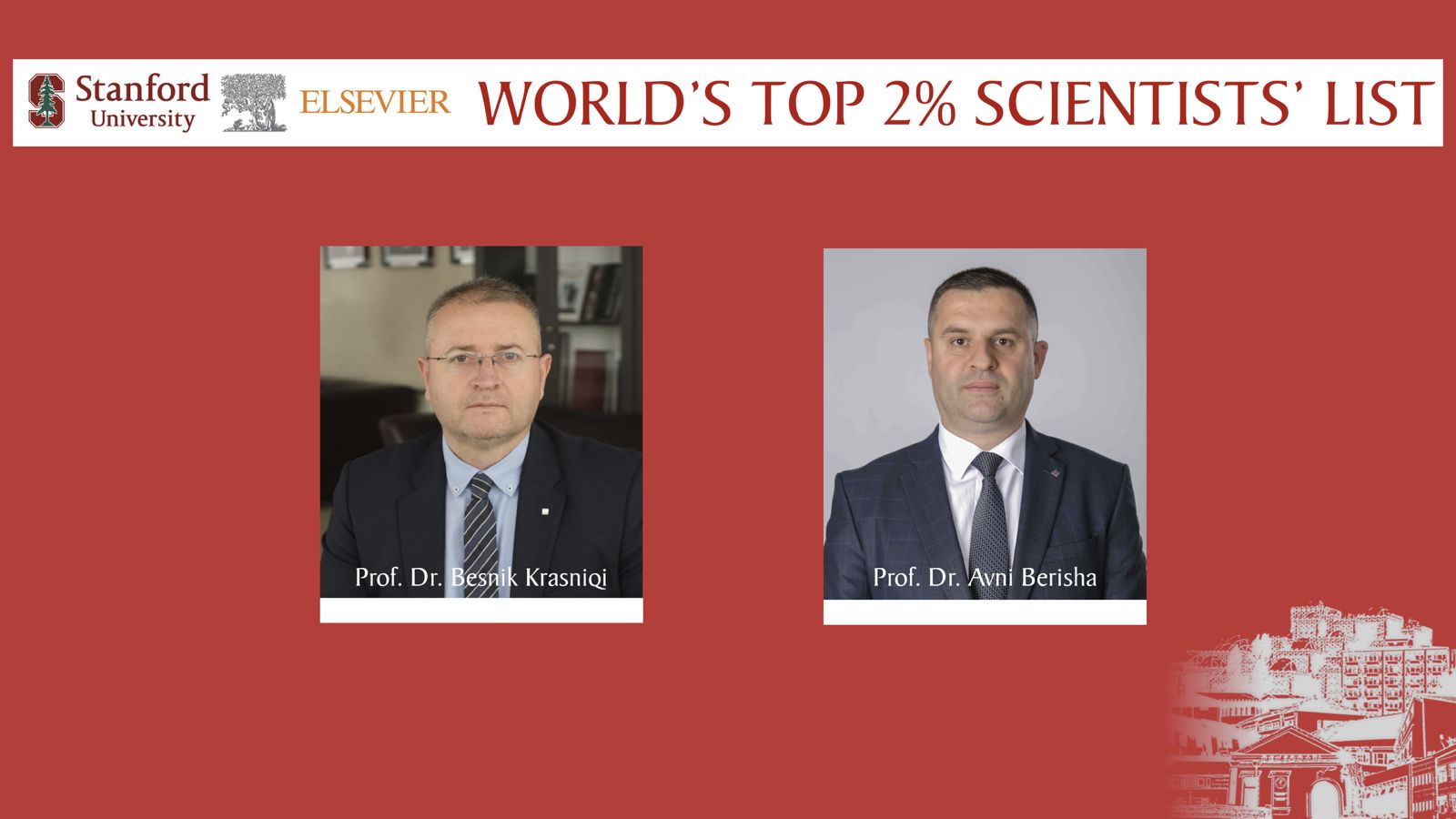 Dy profesorë të UP-së në top 2% të shkencëtarëve më të mirë në botë