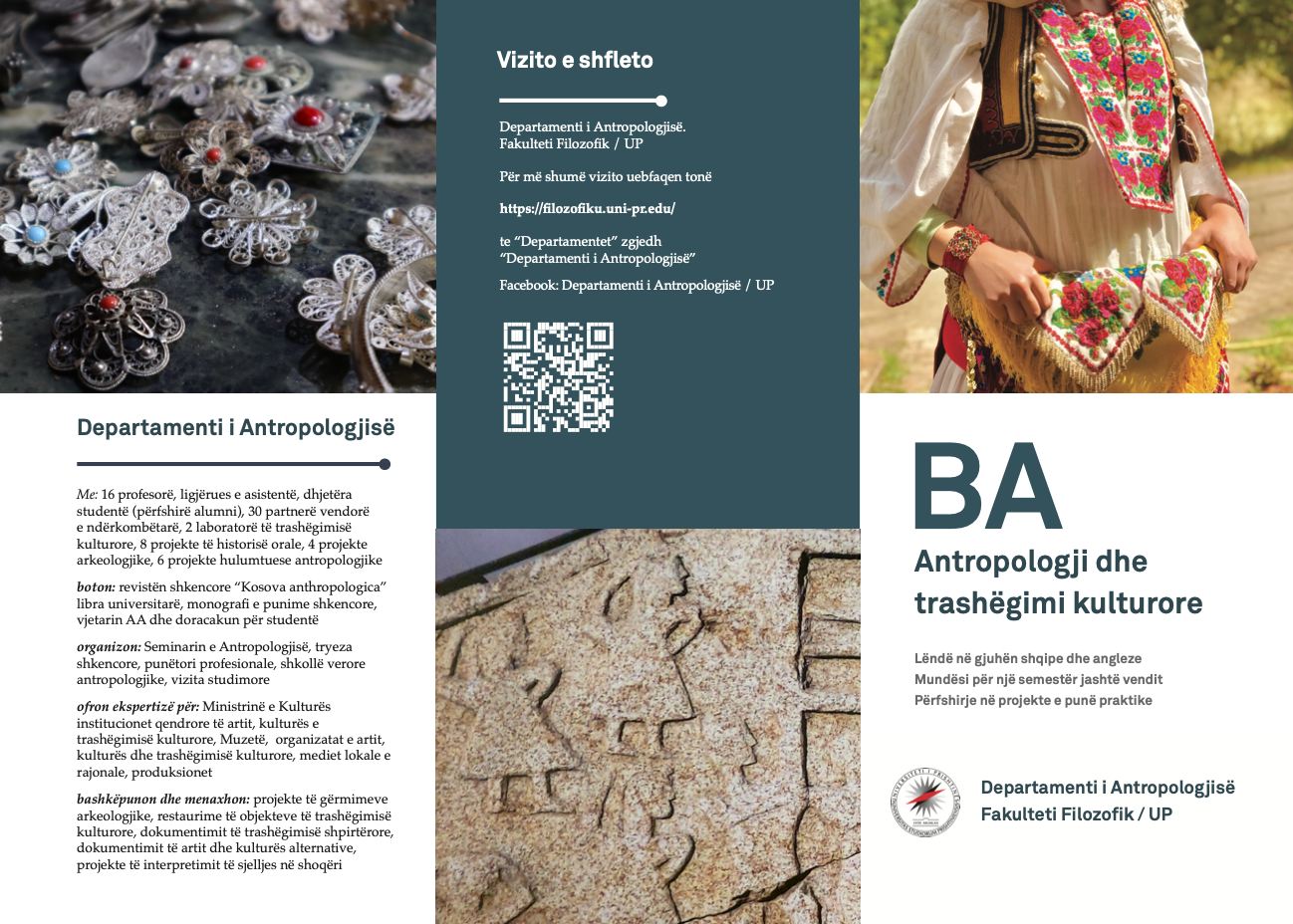 Programi studimor dhe mundësitë e ofruara në Departamentin e Antropologjisë