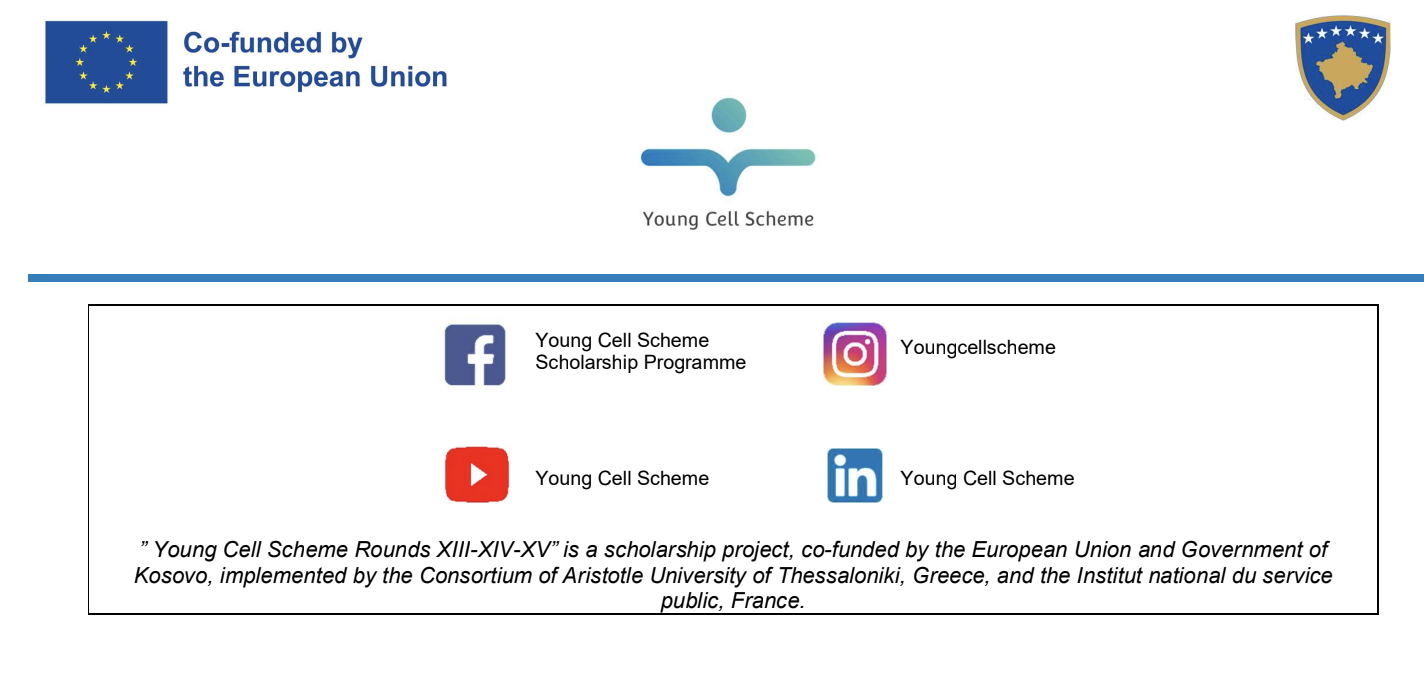Hapet thirrja për bursa postdiplomike të programit të BE-së Young Cell Scheme Raundi XV