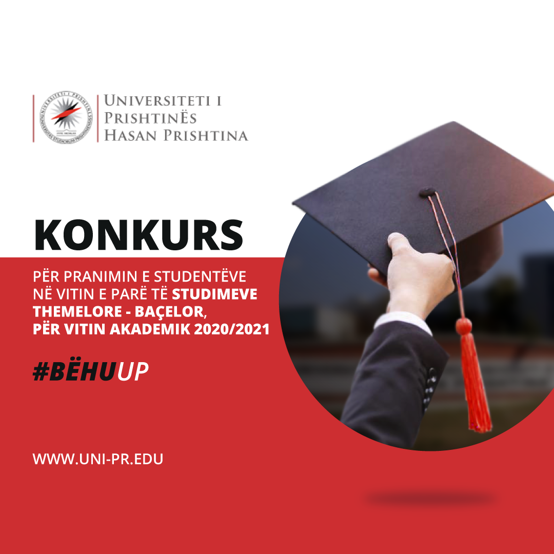 UP-ja hap konkursin plotësues – afatin e dytë, për pranimin e studenteve në studimet themelore, për vitin akademik 2020/21