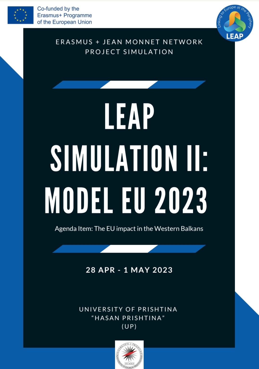 Call for applications: LEAP SIMULATION II: MODEL EU 2023 28 April - 1 of May 2023