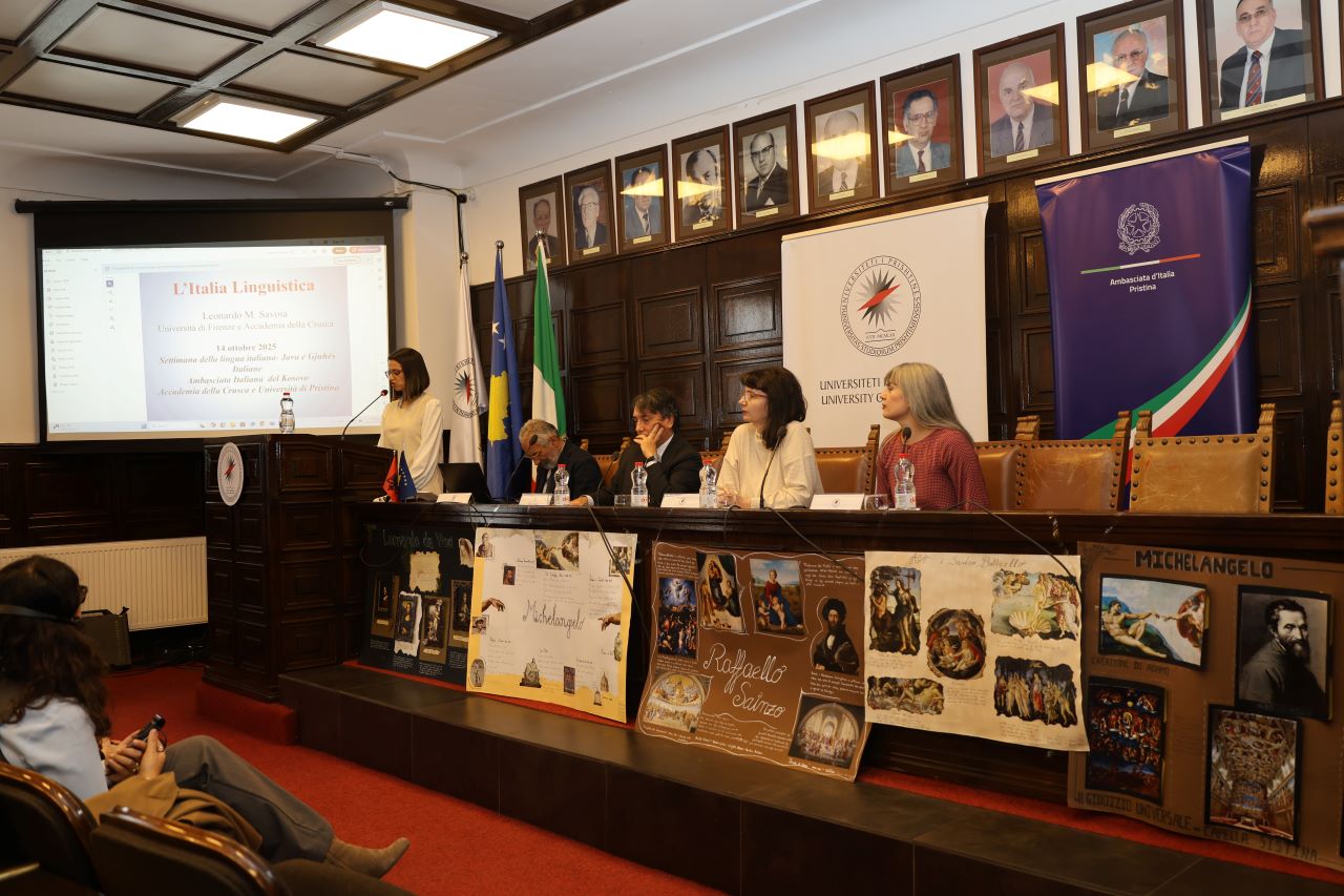 The Week of Italian Language in the World: Professor Leonardo Savoia Lectures at the University of Prishtina